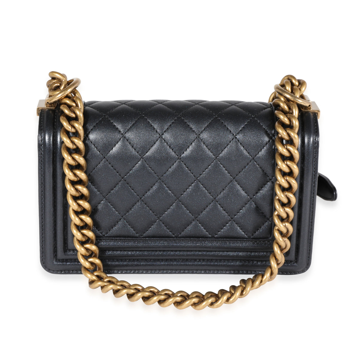 Chanel Black Quilted Lambskin Small Boy Bag