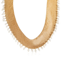 Tiffany & Co. Elsa Peretti Pearl Mesh Collar Necklace in 18k Yellow Gold