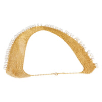 Tiffany & Co. Elsa Peretti Pearl Mesh Collar Necklace in 18k Yellow Gold