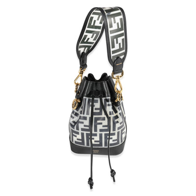 Fendi Black Zucca Frosted PVC Mini Mon Tresor Bucket Bag