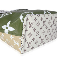 Louis Vuitton Khaki & White Monogram Giant Neverfull MM