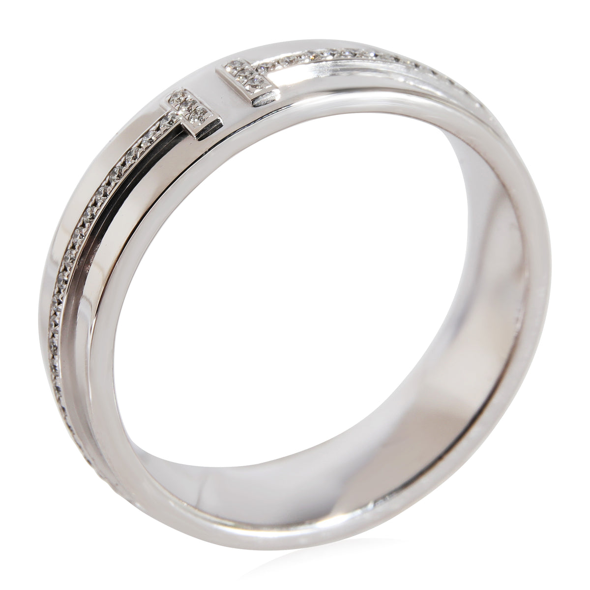 Tiffany & Co. Tiffany T Diamond Ring in 18k White Gold 0.13 Ctw