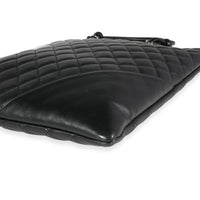 Black Quilted Lambskin Ligne Cambon Tote