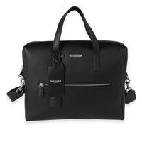Saint Laurent Black Grained Leather Briefcase Bag