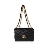 Chanel Vintage Black Quilted Lambskin XL Flap Bag