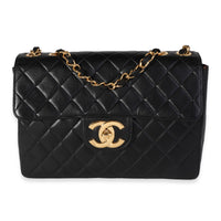 Chanel Vintage Black Quilted Lambskin XL Flap Bag