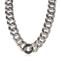 David Yurman Large Link Necklace With Black Pave Diamonds in Sterling Silver