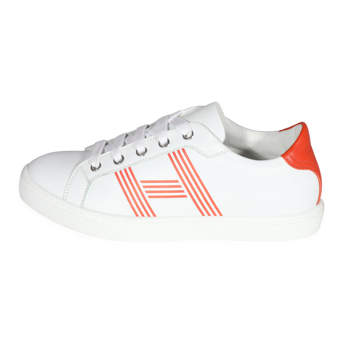 Hermès -  Hermes Calfskin Advantage Sneaker ' White Orange' (37 EUR)