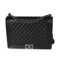 Chanel Black Quilted Lambskin Large Boy Bag