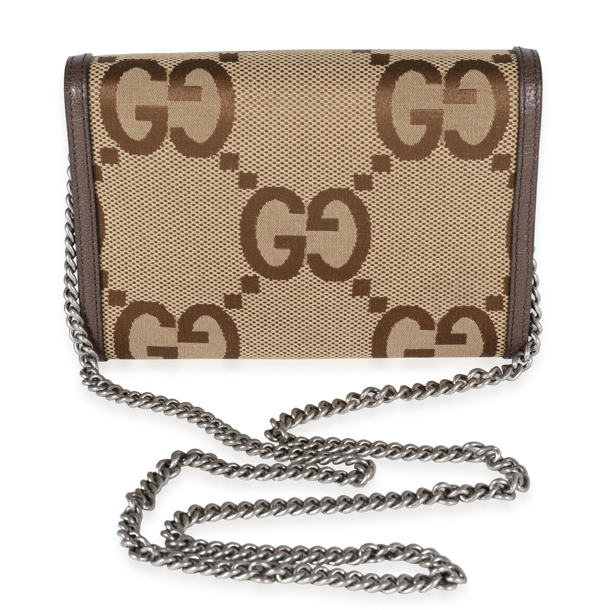 Gucci Brown GG Giant Canvas Dionysus Chain Wallet