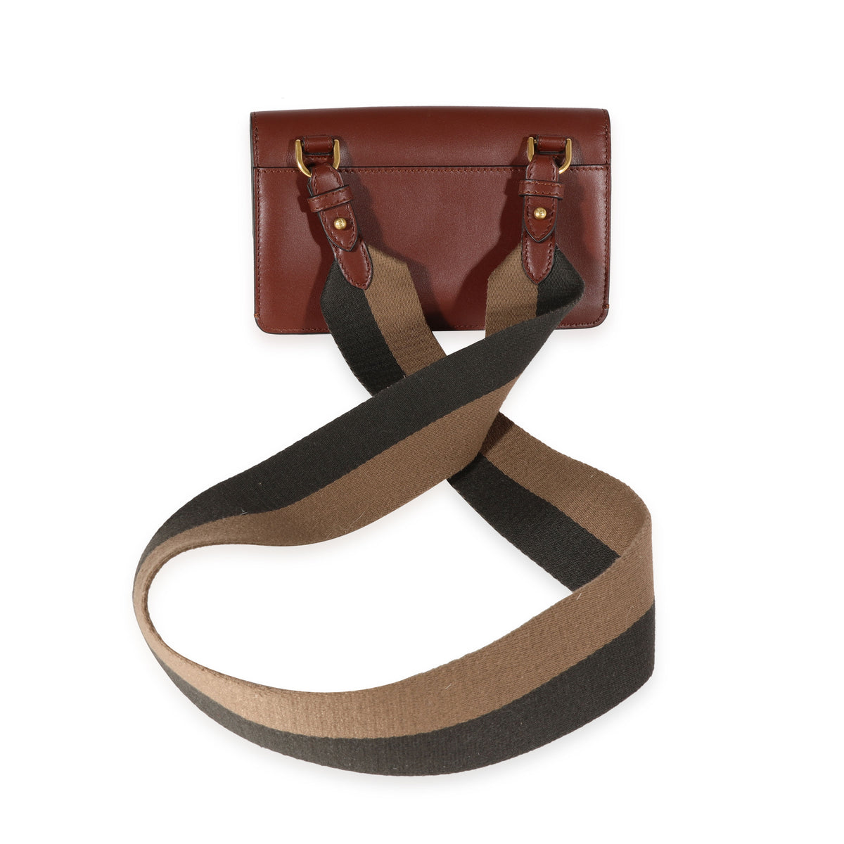 Brown Leather Flat Baguette