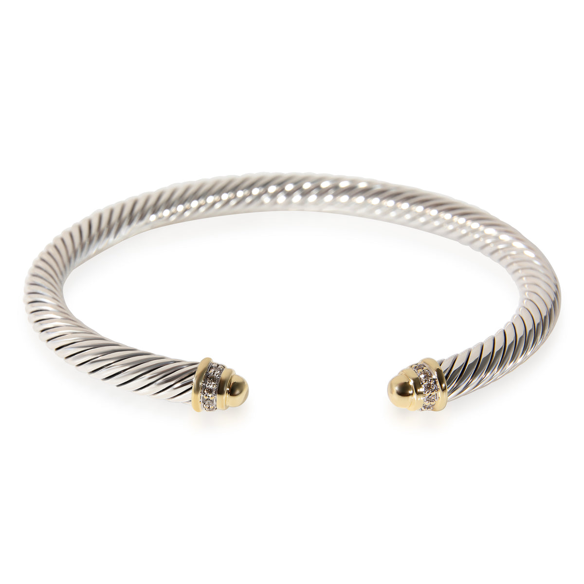 David Yurman Cable Classic Diamond Bracelet in 18k Yellow Gold/Sterling Silver