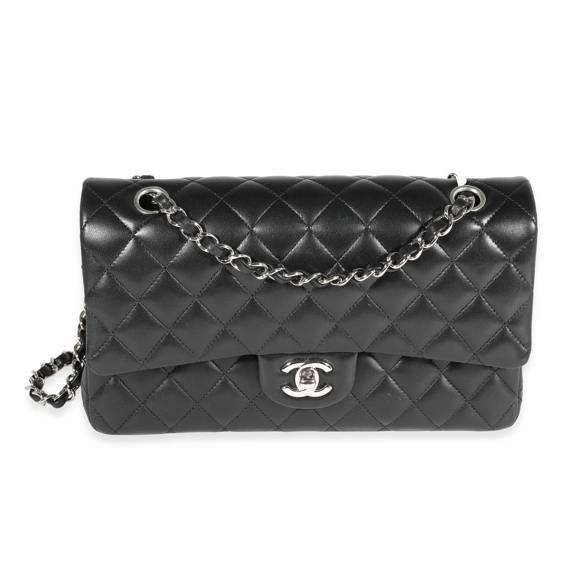 Chanel Black Quilted Lambskin Medium Classic Double Flap Bag