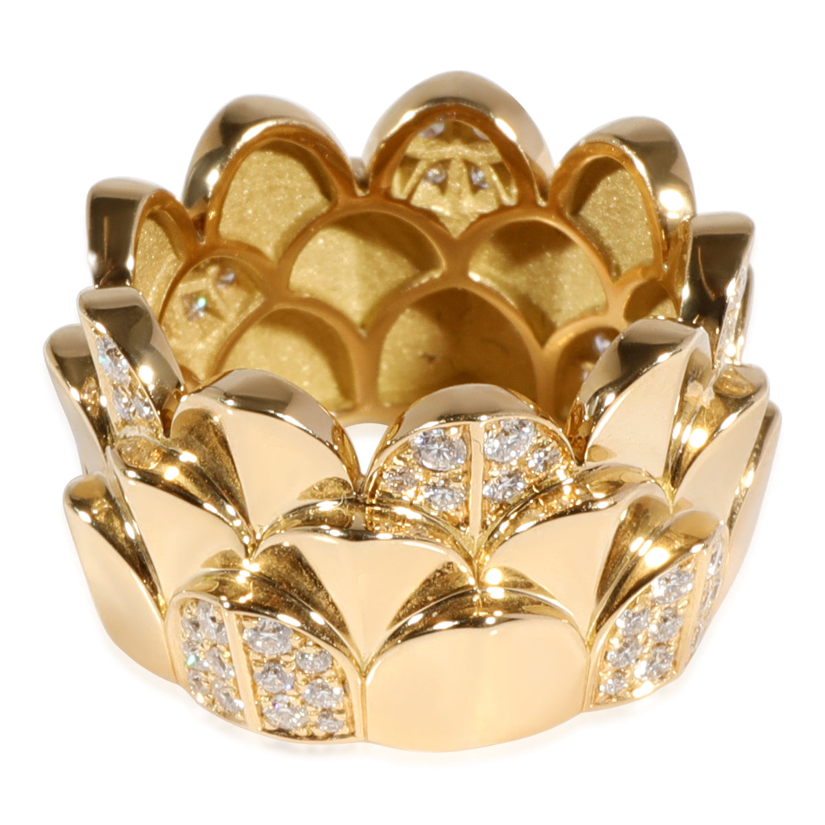 FRED Une Ile dOr Triple Layered Diamond Ring in 18k Yellow Gold 0.49 CTW