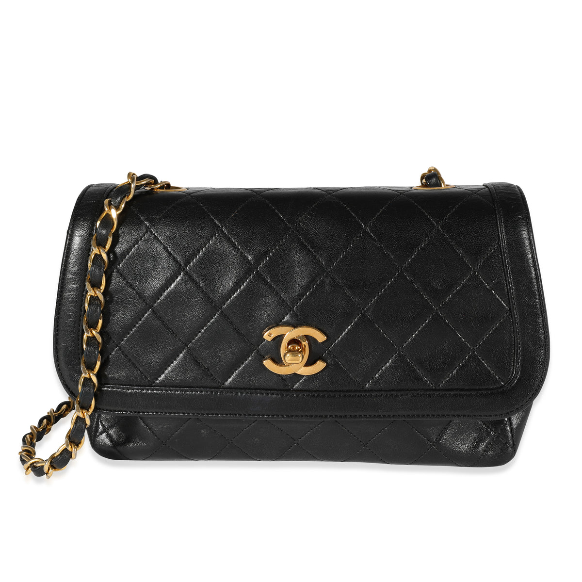 Chanel Vintage Black Quilted Lambskin Single Flap Bag