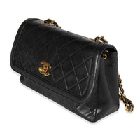 Chanel Vintage Black Quilted Lambskin Single Flap Bag