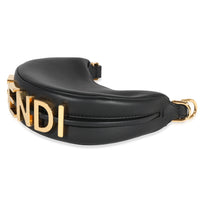 Fendi Black Vitello Grace Leather Nano Fendigraphy Bag Charm