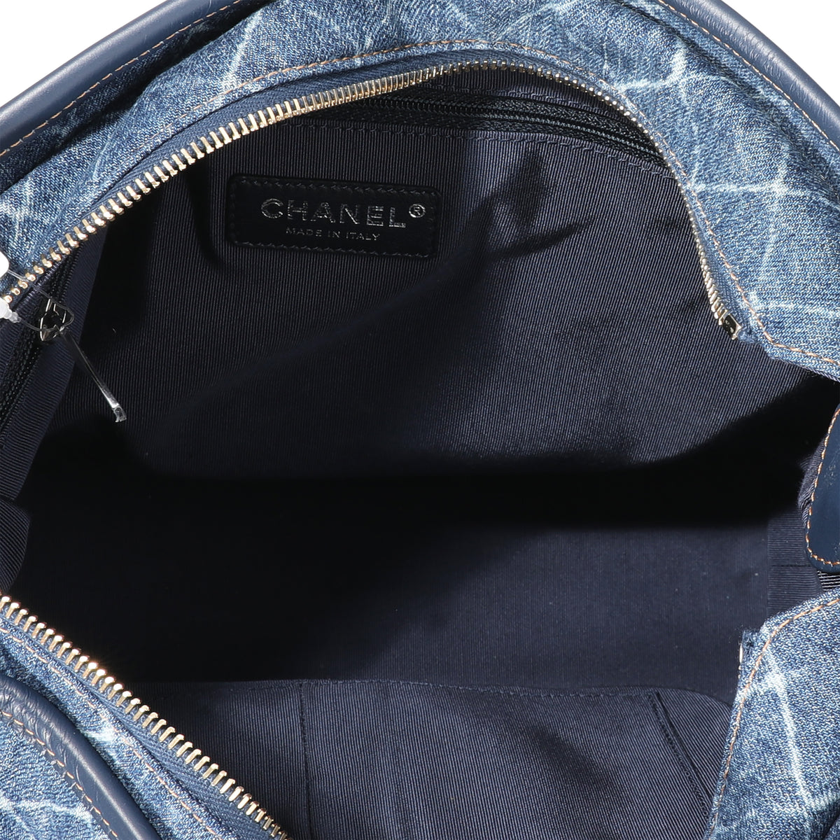 Chanel Blue Quilted Denim & Calfskin Large Gabrielle Hobo