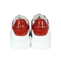 Alexander McQueen Wmns Oversized Sneaker Crocodile Skin - Red