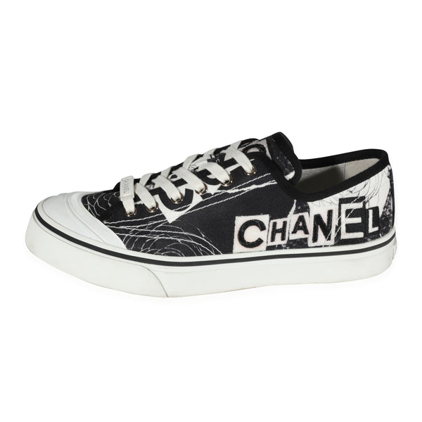 Chanel Wmns Canvas Patchwork Low Top Sneaker 'Black