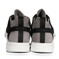 Chanel Wmns Knit Calfskin Sneaker 'Black Grey'