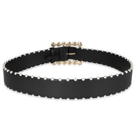 Chanel Runway Faux Pearl Black Leather Belt