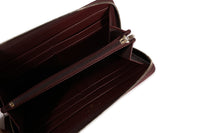 Chanel Burgundy Quilted Caviar Leather Zip-Around Wallet