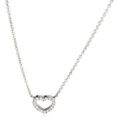 Tiffany & Co. Mini Metro Diamond  Pendant in 18k White Gold 0.08 CTW