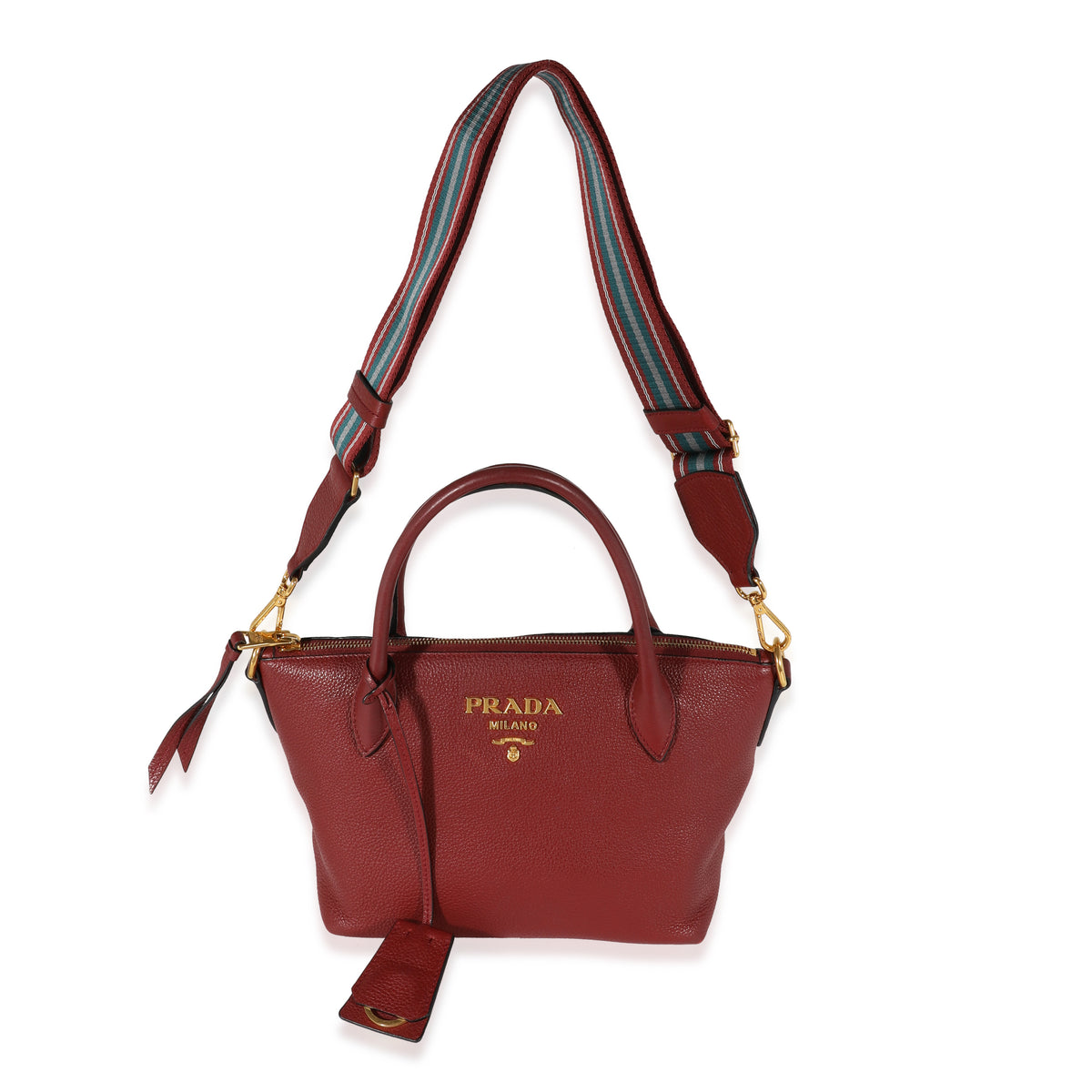 Prada Red Vitello Daino Leather Satchel