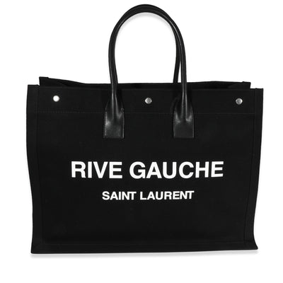 Saint Laurent Black Canvas Noe Rive Gauche Tote