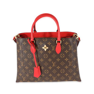 Louis Vuitton Monogram Canvas & Coquelicot Leather Flower Tote