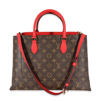 Louis Vuitton Monogram Canvas & Coquelicot Leather Flower Tote