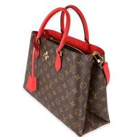 Louis Vuitton Monogram Canvas & Coquelicot Leather Flower Tote