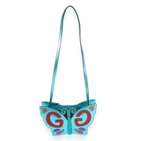 Gucci Kids Metallic Blue Glitter Butterfly Bag