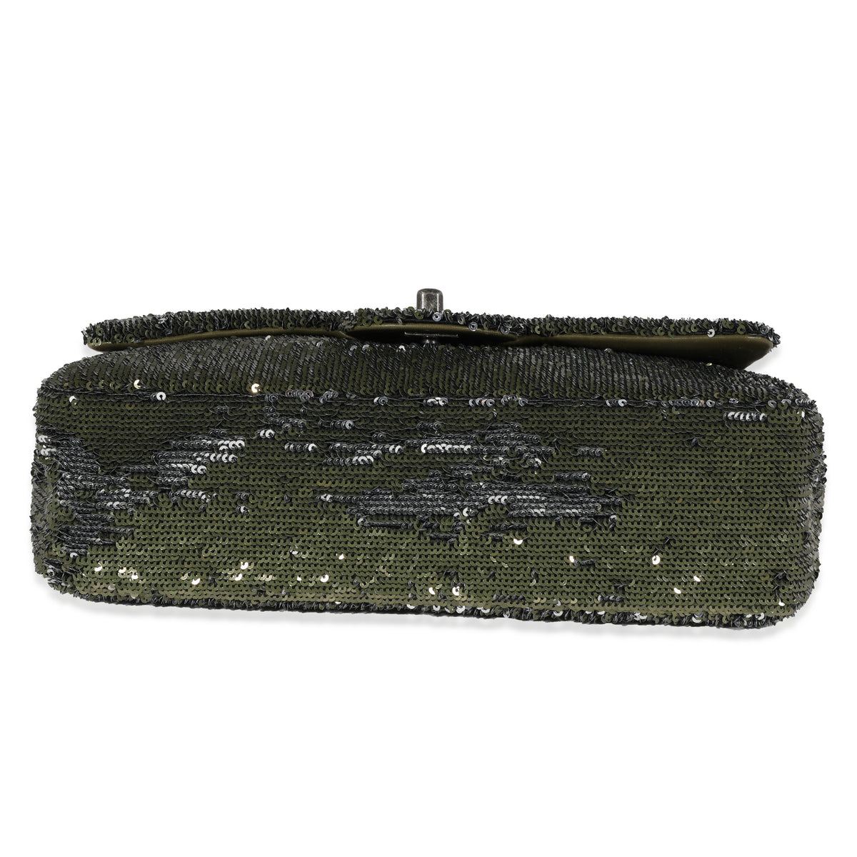 Chanel Olive Green Sequin Coco Cuba Single Flap Bag