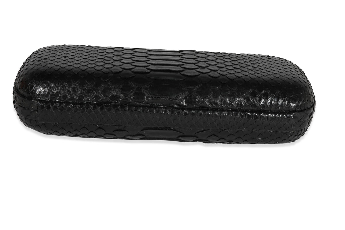 Bottega Veneta Black Python Long Knot Clutch