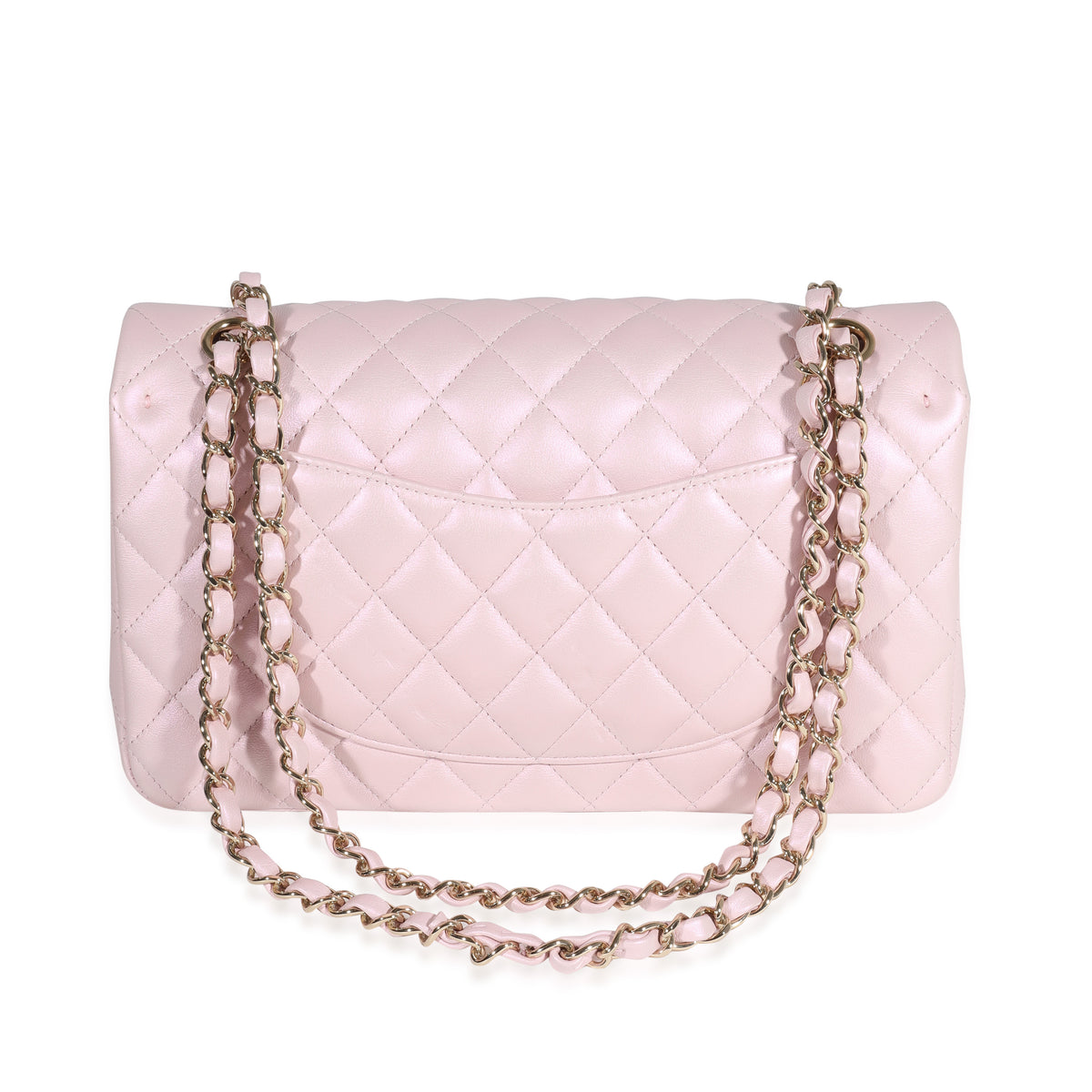 Chanel Iridescent Pink Quilted Lambskin Medium Classic Double Flap Bag