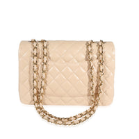 Chanel Beige Quilted Lambskin Jumbo Classic Single Flap Bag