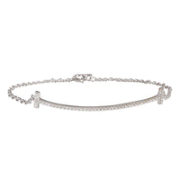 Tiffany & Co. Tiffany T Smile Diamond Bracelet in 18k White Gold 0.12 Ctw