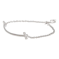 Tiffany & Co. Tiffany T Smile Diamond Bracelet in 18k White Gold 0.12 Ctw