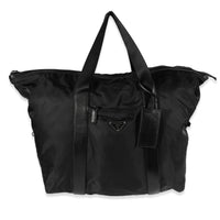 Prada Black Nylon & Saffiano Duffle Bag