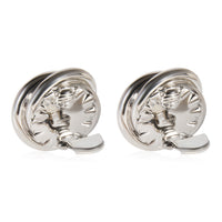 Gucci Double G Faux Pearl Silver Tone Earrings With Swirl Halo