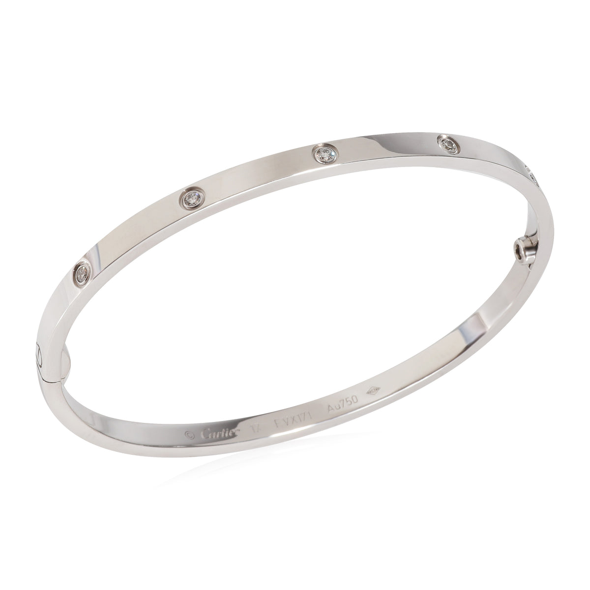 Cartier Love Diamond Bracelet in 18k White Gold 0.21 CTW