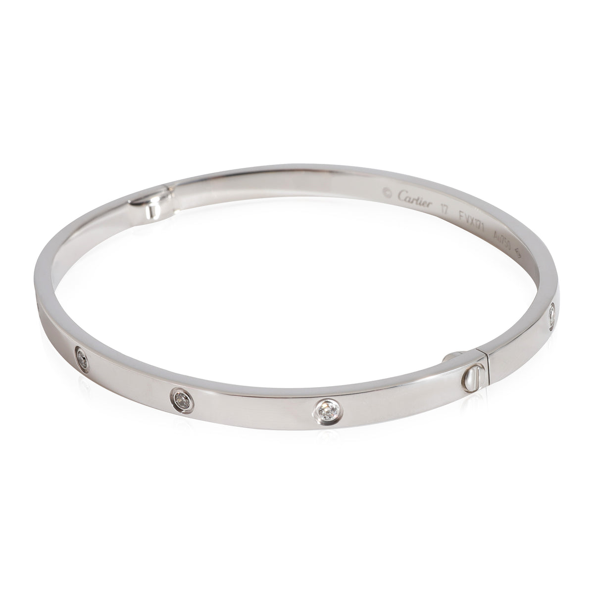 Cartier Love Diamond Bracelet in 18k White Gold 0.21 CTW