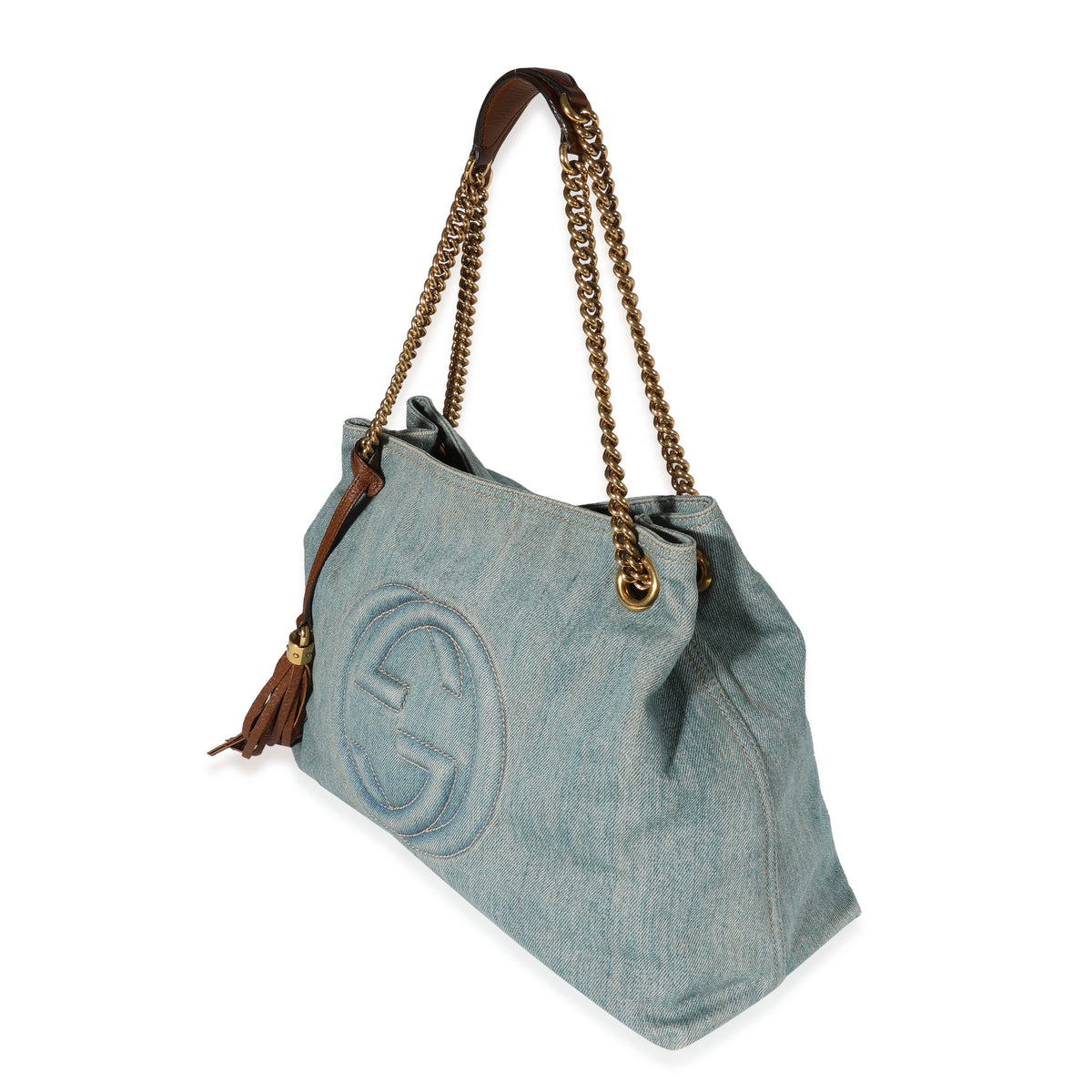 Gucci Blue Denim Medium Soho Chain Shoulder Bag