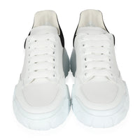 Alexander McQueen Wmns Oversized Court Trainer White Black Suede