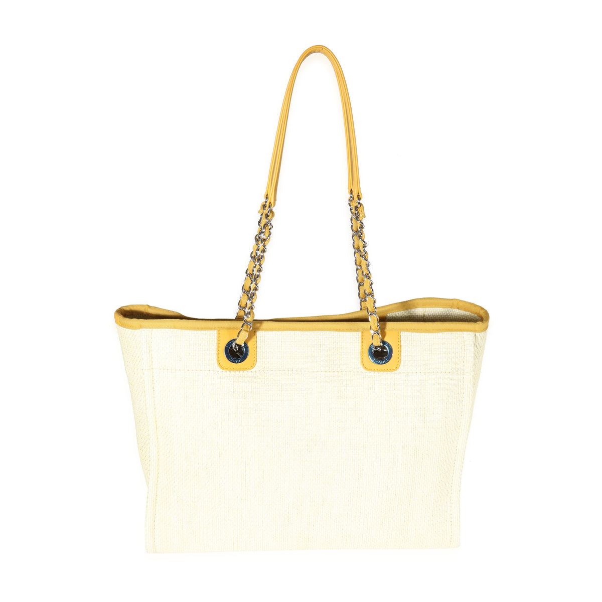 Chanel Yellow Raffia Deauville Shopping Tote Bag Chanel