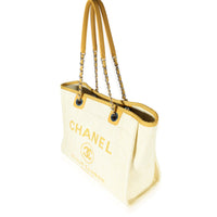 Chanel Yellow Raffia Small Deauville Tote