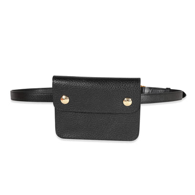 Hermès Vintage Black Ardennes Pochette Belt Bag GHW