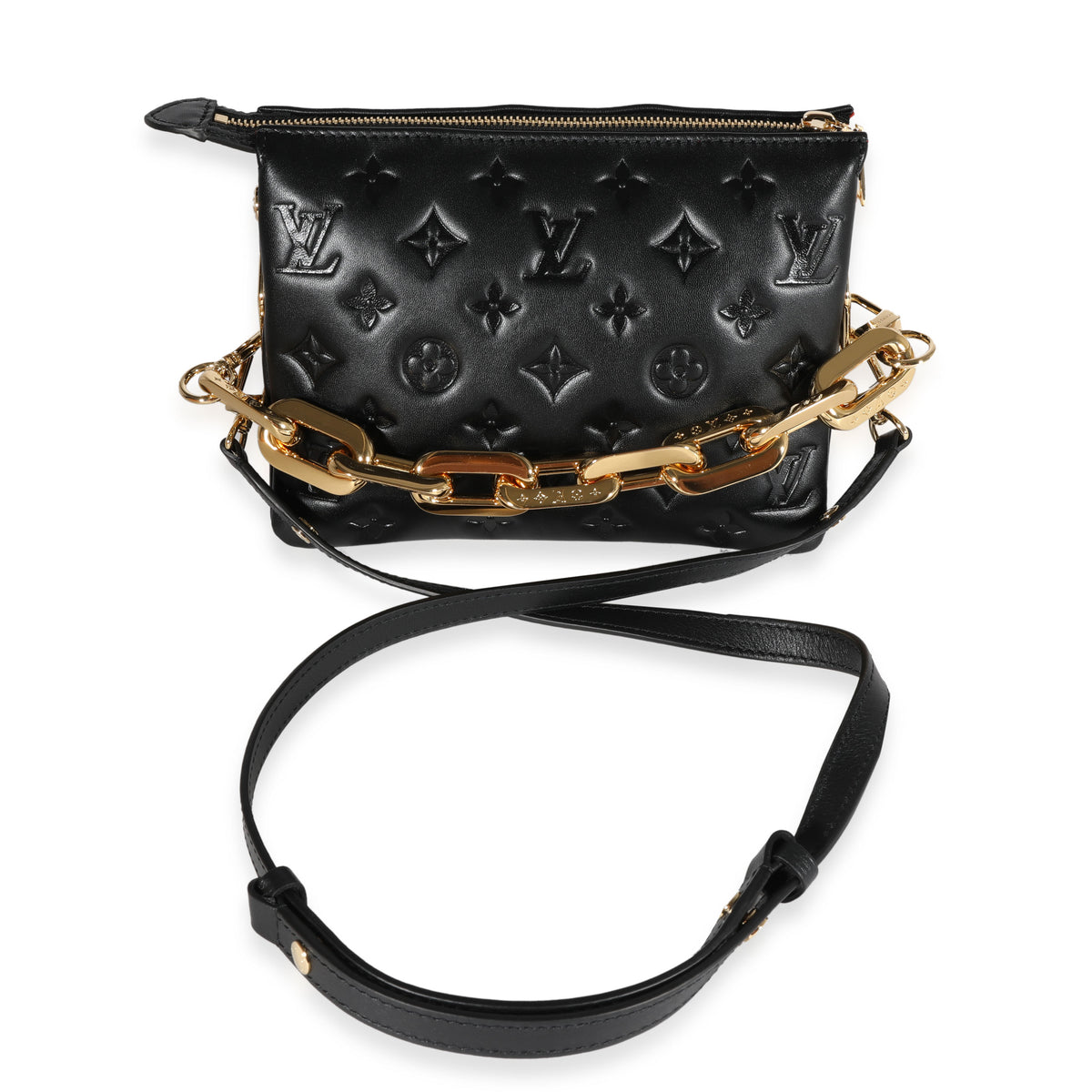Louis Vuitton Beltbag Coussin Cruise 22 Monogram Embossed Black in Lambskin  Leather with Gold-tone - US